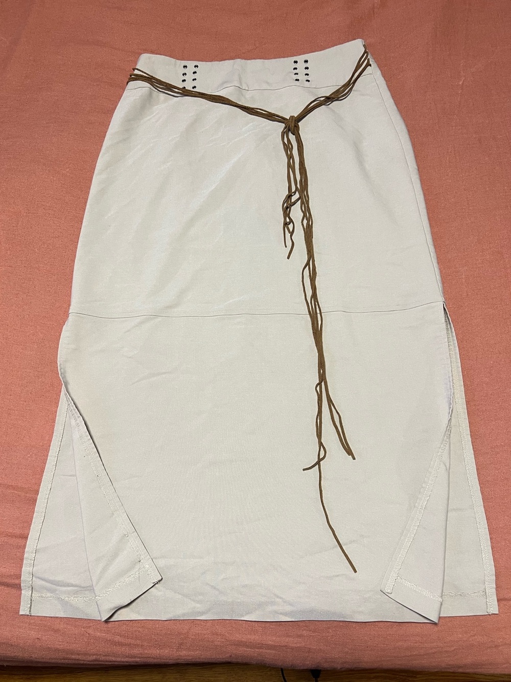 Y2K Fashion Bug Cream Maxi Skirt